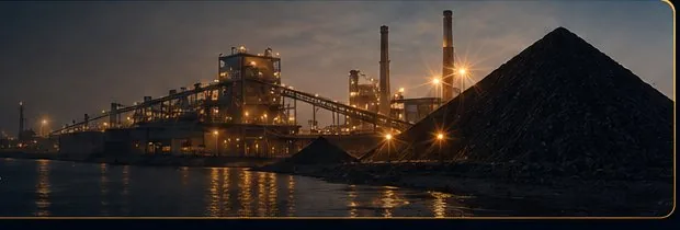 Industrial plant at dusk